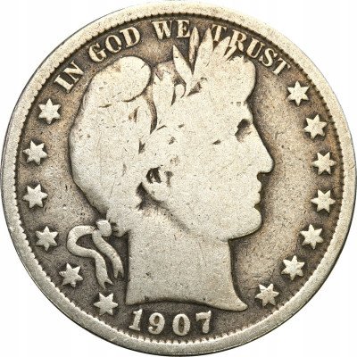 USA 1/2 dolara 1907 ''S'' San Francisco Barber