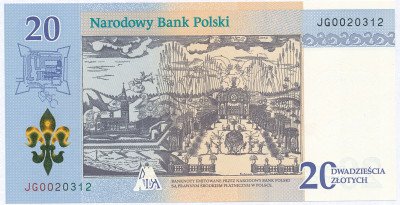 Banknot 20 złotych 2017 Jasna Góra UNC