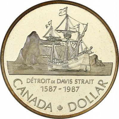 Kanada 1 dolar 1987 Cieśnina Davisa SREBRO