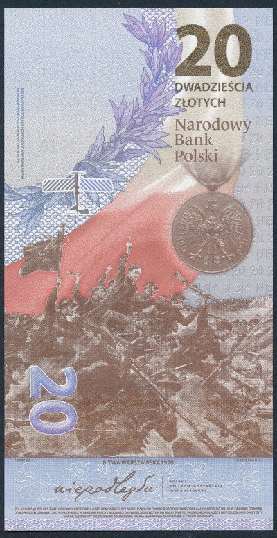 Banknot 20 złotych 2020 Bitwa Warszawska Piłsudski