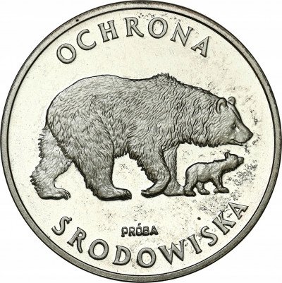 PRÓBA Srebro 100 złotych 1983 niedźwiedzie