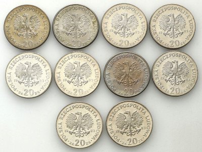PRL. 20 złotych 1983 Nowotko - Rzadsze - 10 sztuk