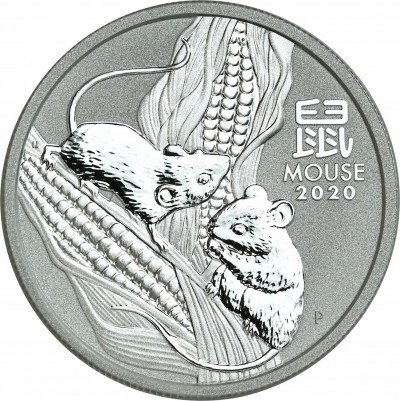 Australia. 50 centów. Rok Myszy. 2020 Srebro