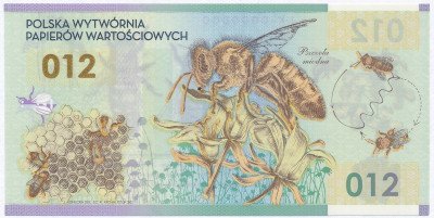 PWPW banknot testowy - 012 - pszczoła miodna