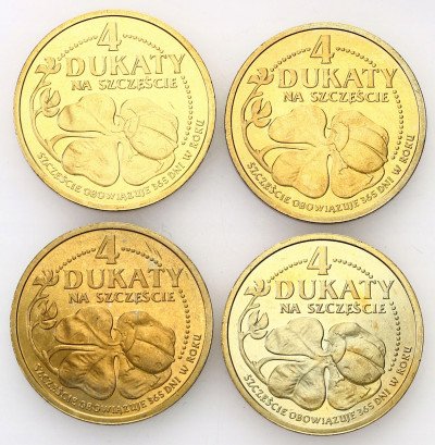 Polska. Kuferek 4 żetony na szczęście 4 dukaty