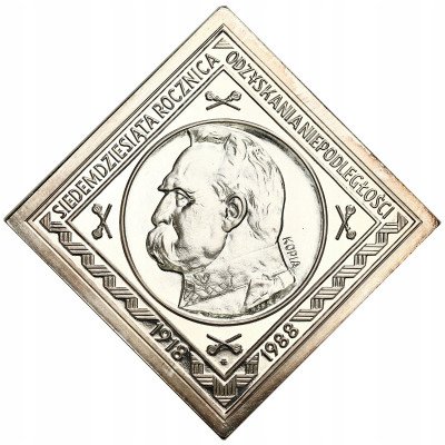 KOPIA SREBRO 5 złotych 1934 klipa Piłsudski 1988