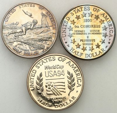 USA 1/2 dolara - zestaw 3 sztuk - różne