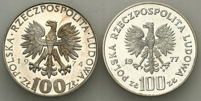 100 złotych 1974-1977 Skłodowska Reymont SREBRO