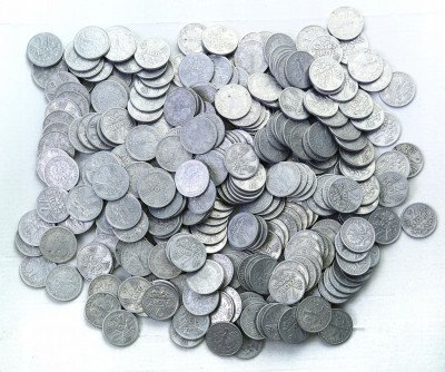 Polska duży zestaw monet PRL Aluminium 0,8 kg
