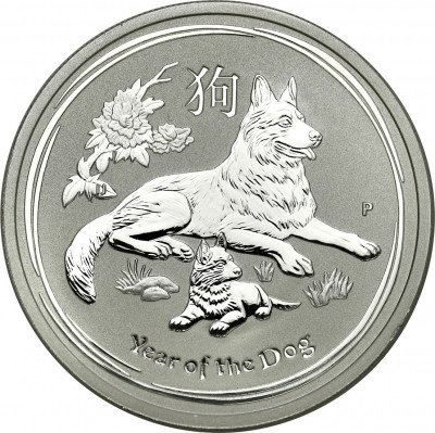 Australia. 50 centów. Rok Psa. 2018 Srebro