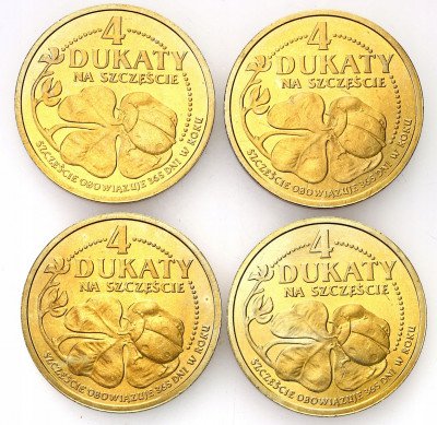 Polska. Kuferek 4 żetony na szczęście 4 dukaty