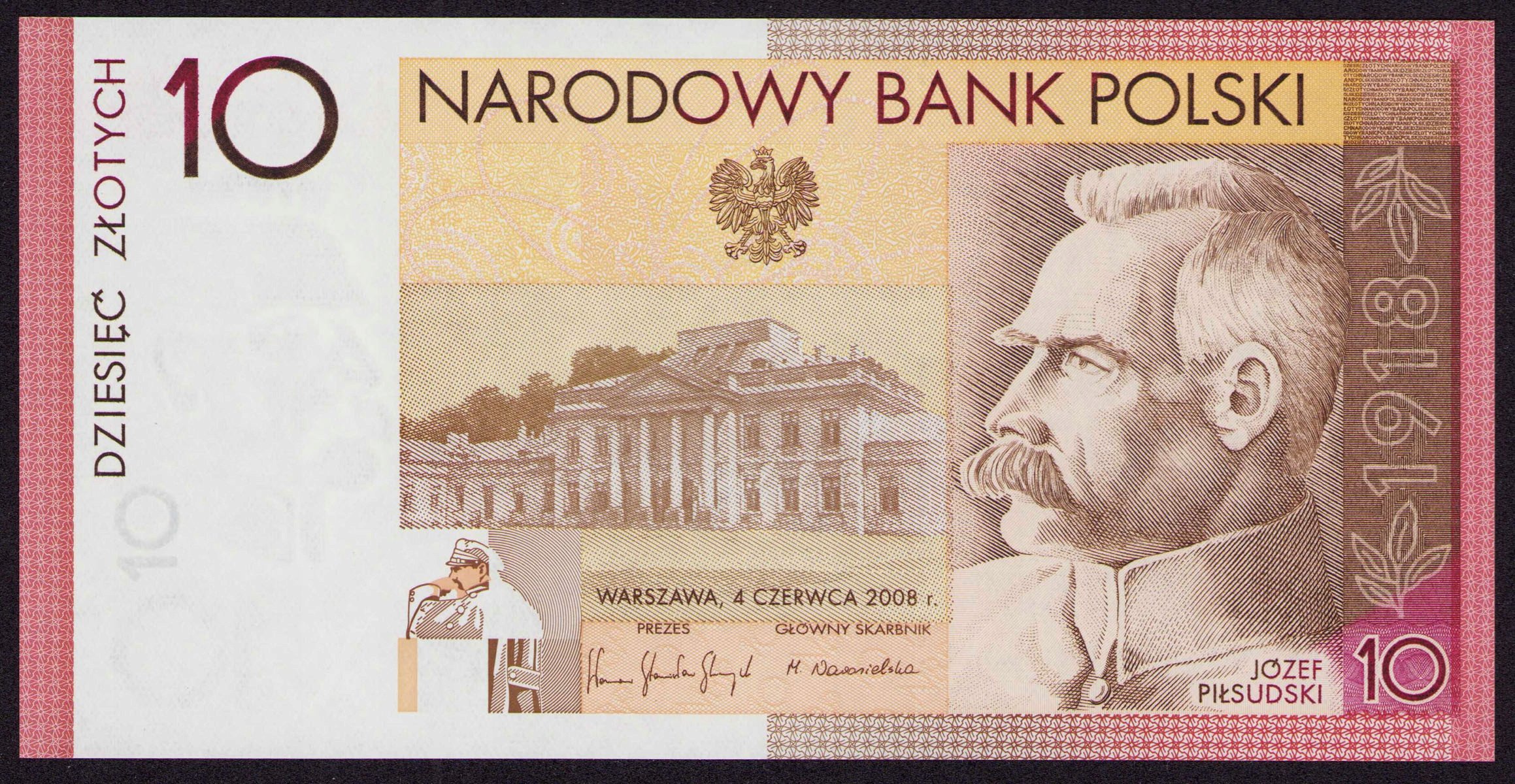 Banknot 10 złotych 2008 Piłsudski - Niepodległość
