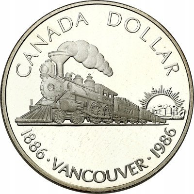 Kanada 1 dolar 1986 Pacific Express SREBRO