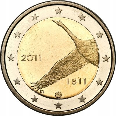 Finlandia. 2 euro 2011. Stempel lustrzany