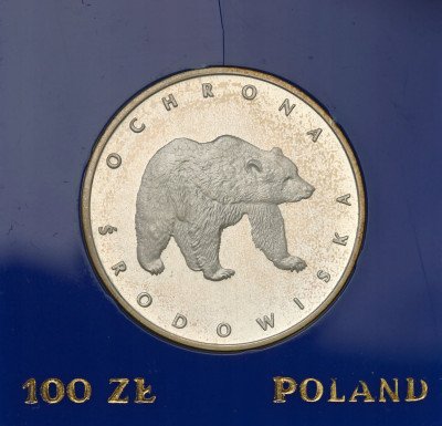 PRL 100 złotych 1983 Niedźwiedź