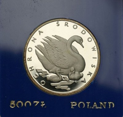 Polska PRL 500 złotych 1984 łabędź