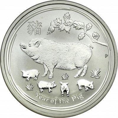 Australia. 50 centów. Rok Świni. 2019 Srebro