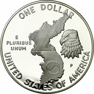 USA 1 dolar 1991 Korea SREBRO