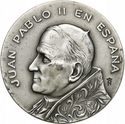 Hiszpania medal 1982 Papież Jan Paweł II SREBRO