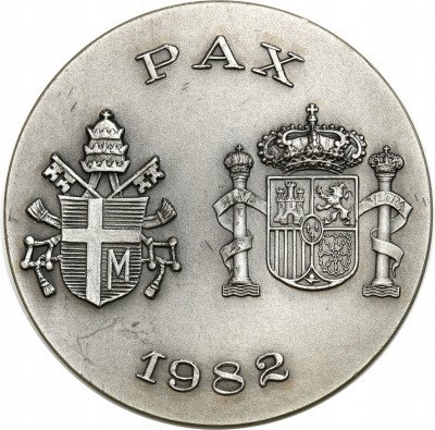 Hiszpania medal 1982 Papież Jan Paweł II SREBRO