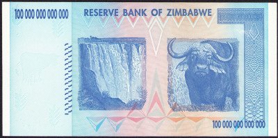 Zimbabwe. 100 trylionów dolarów. Seria AA. 2006
