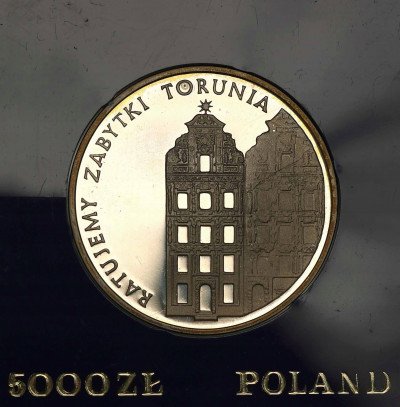 PRL 5000 złotych 1989 Zabytki Torunia