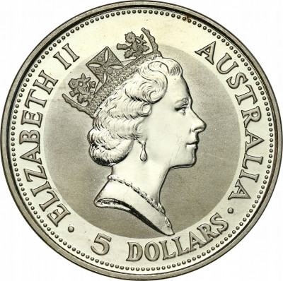 Australia 5 dolarów 1991 Kookaburra 1 uncja SREBRO