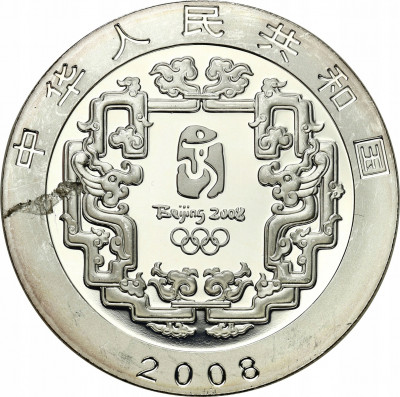 Chiny 10 Yuan 2008 Oly Pekin 1 uncja SREBRO