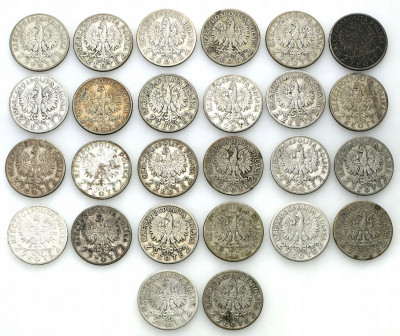 2 złote 1932-1934 głowa kobiety, zestaw 26 monet
