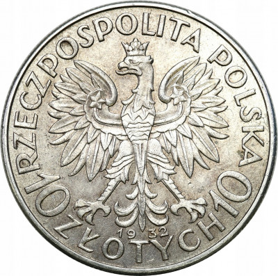 II RP 10 złotych 1932 głowa kobiety