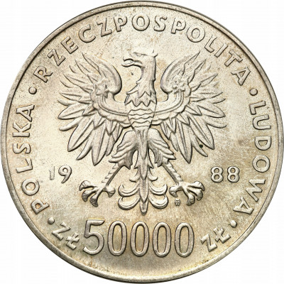 PRL 50000 złotych 1988 Józef Piłsudski - PIĘKNE