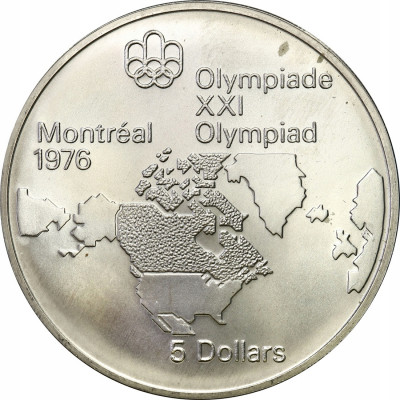 Kanada. 5 dolarów 1973 Olimpiada Montreal SREBRO