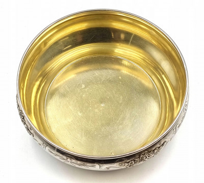 Francja XIX w. piękna miska złocona SREBRO .950