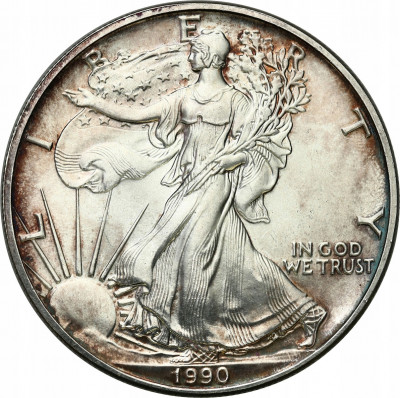 USA 1 dolar 1990 amerykański orzeł uncja SREBRO