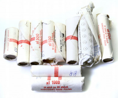 Rulony mennicze 50 gr – 5 zł 1985–90 Zestaw 10 szt