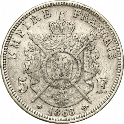 Francja 5 franków 1868 Napoleon III BB, Strasbourg