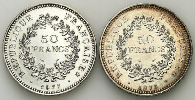 Francja 50 franków 1977 + 1978 - 2 sztuki