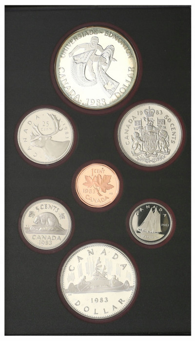 Kanada Zestaw 1983 dolar i cent SREBRO 7 szt