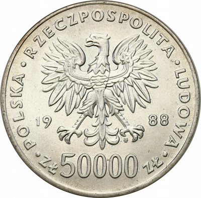 PRL 50000 złotych 1988 Józef Piłsudski - PIĘKNE
