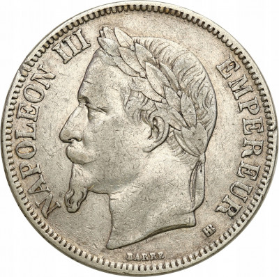 Francja 5 franków 1868 Napoleon III BB, Strasbourg