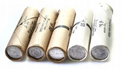 Rulony mennicze 50 gr – 5 zł 1986–88 Zestaw 5 szt
