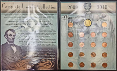 USA Lincoln Collection 2009–10 19 szt cent + dolar