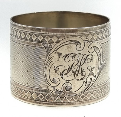 Francja XIX w. serwetnik - pierścień SREBRO .950