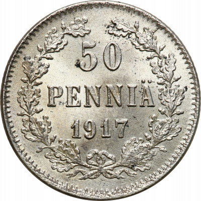 Rosja / Finlandia. Mikołaj II 50 Pennia 1917