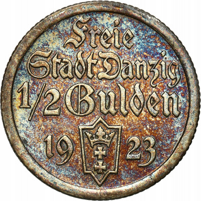 Wolne Miasto Gdańsk/Danzig. 1/2 Guldena 1923