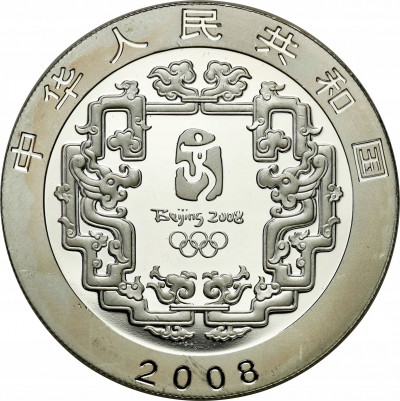 Chiny 10 Yuan 2008 Oly Pekin 1 uncja SREBRO
