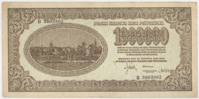 Banknot 1000000 milion marek polskich 1923 seria B