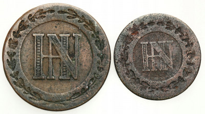 Westfalia H. Napoleon 1 i 2 Cent 1809–12 2 szt