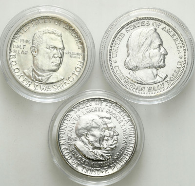 1/2 dolara 1893-1952 zestaw 3 szt SREBRO
