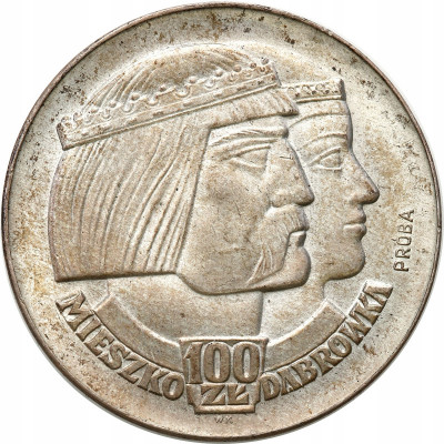 100 złotych 1966 Mieszko i Dąbrówka PRÓBA SREBRO